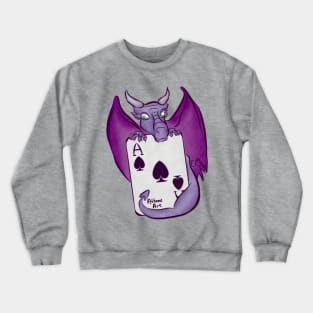 Asexual Pride Subtle Ace of Spades Dragon Crewneck Sweatshirt